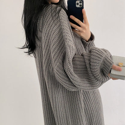 Cardigan en tricot épais pour femmes avec coupe ouverte et finitions de manches confortables Chic und Stil
