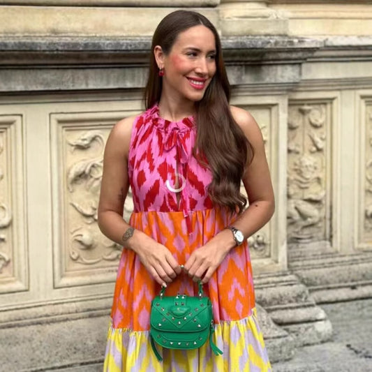 Robe maxi pour femmes avec motif coloré et coupe décontractée Chic und Stil