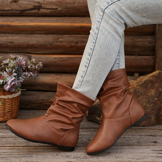 Bottines pour femmes à la mode avec un design élégant en volants et un matériau supérieur doux Chic und Stil