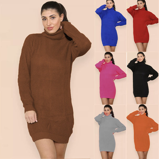 Robe en tricot pour femmes avec col montant et coupe décontractée Chic und Stil