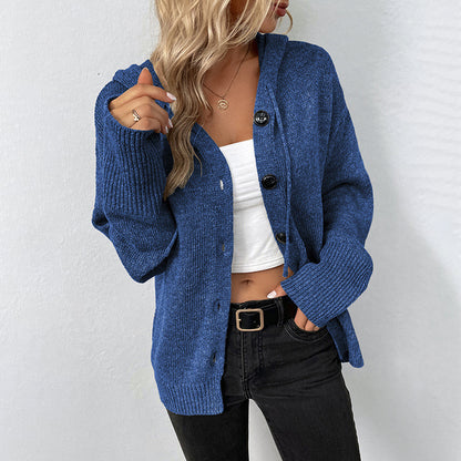 Dame cardigan avec capuche et détails de boutons décoratifs Chic und Stil