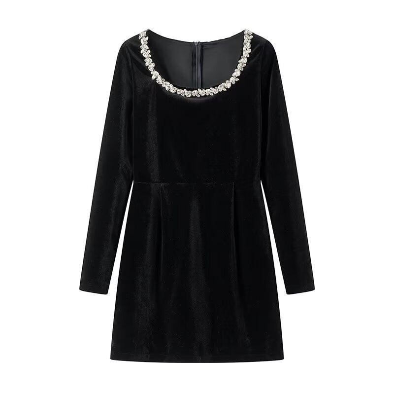 Robe mini de fête pour dames avec décolleté en cristal élégant Chic und Stil