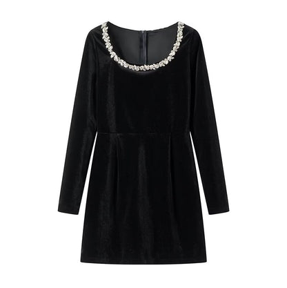 Robe mini de fête pour dames avec décolleté en cristal élégant Chic und Stil