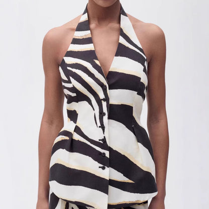 Chic and Style zebra print wide pants for women