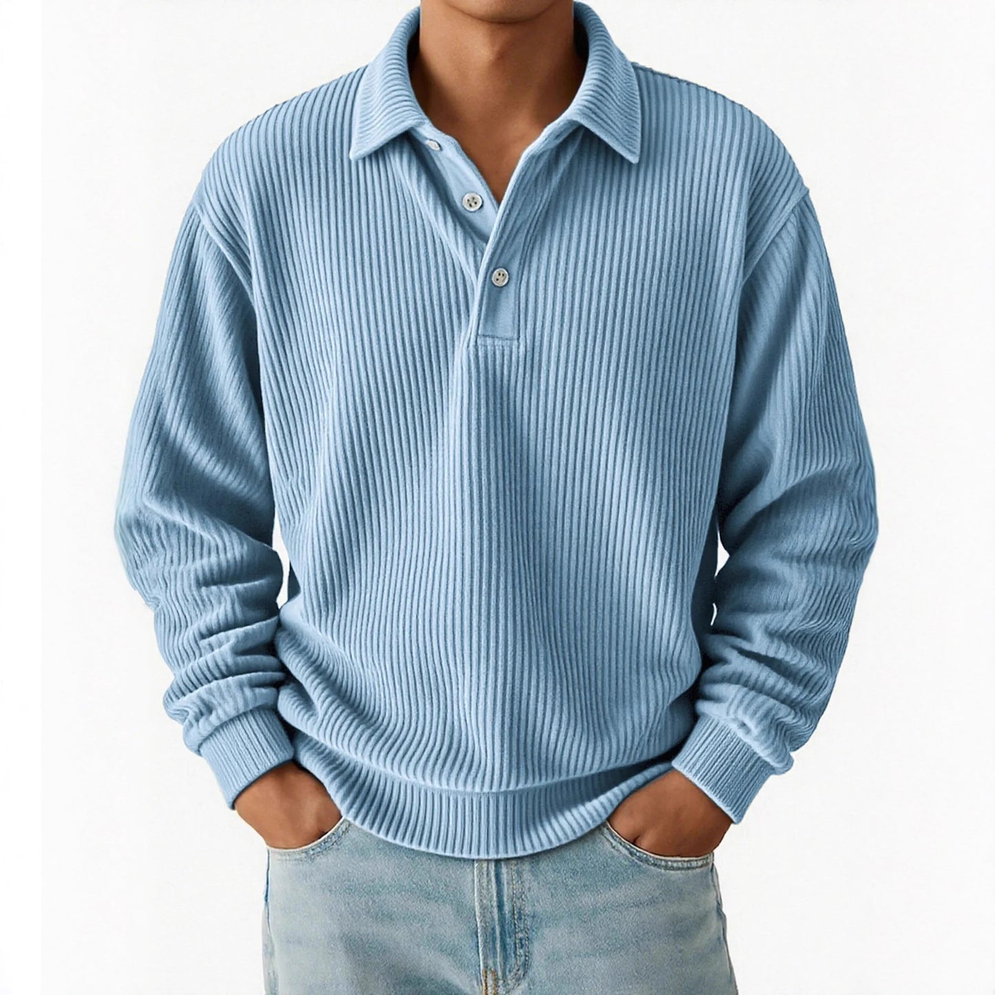 Men's polo with ribbed texture and classic collar Chic and Style