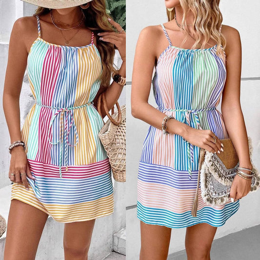 Robe d'été à rayures décontractée pour femmes Chic und Stil
