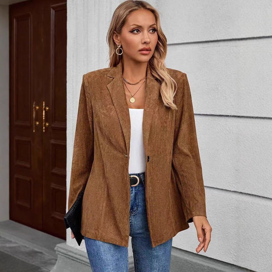 Blazer oversized à la mode pour femme en matériau structuré Chic und Stil