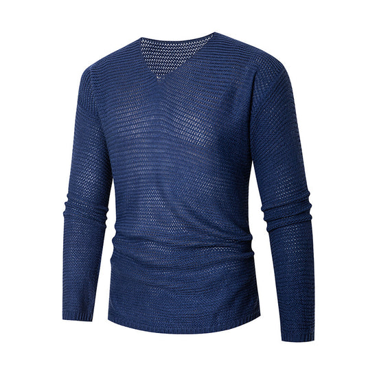 Pull-over en tricot à col V pour hommes en matériau respirant Chic und Stil