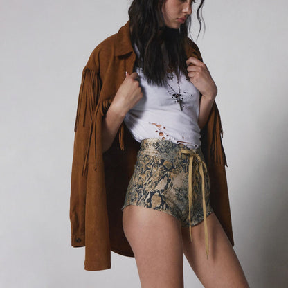 Dames Franges-Veste en Suédine Chic und Stil