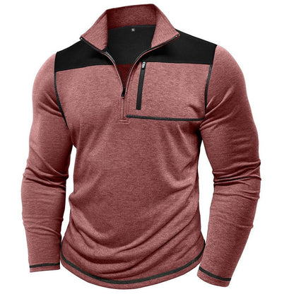 Pull over demi-zip sportif pour hommes avec poche poitrine pratique Chic und Stil