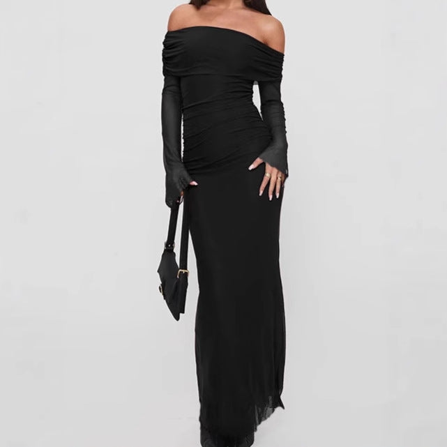 Robe maxi sans manches pour femmes avec détails en dentelle et design sans épaules Chic und Stil