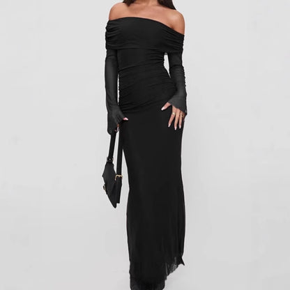 Robe maxi sans manches pour femmes avec détails en dentelle et design sans épaules Chic und Stil