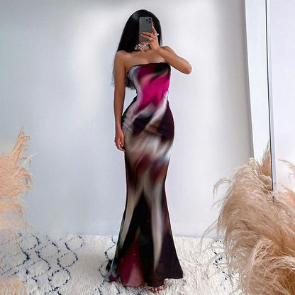 Robe de soirée maxi sans bretelles pour dames Chic und Stil