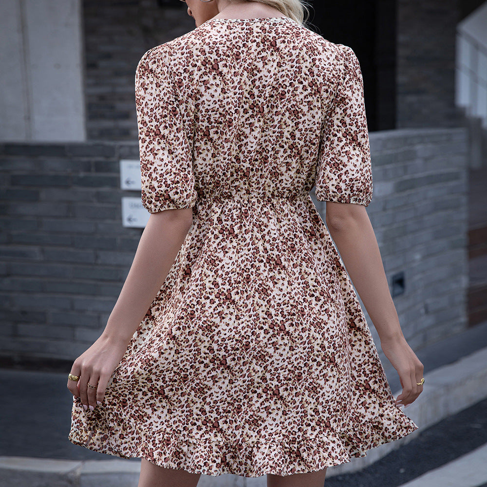 Robe d'été pour femme avec motif floral et volants Chic und Stil