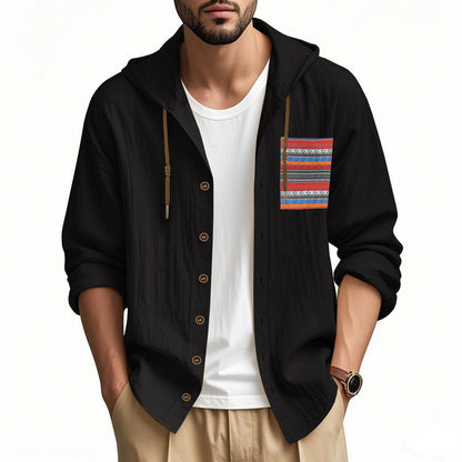 Veste à capuche décontractée pour hommes avec motif coloré et boutons pratiques Chic und Stil