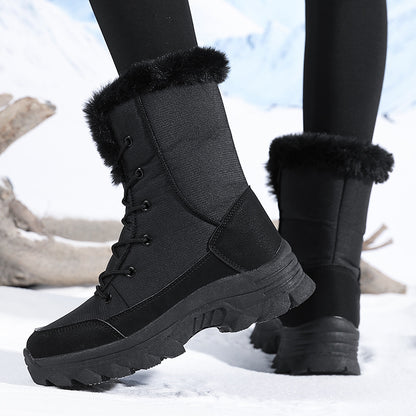 Bottes d'hiver pour femmes avec semelle antidérapante et fausse fourrure à la mode Chic und Stil