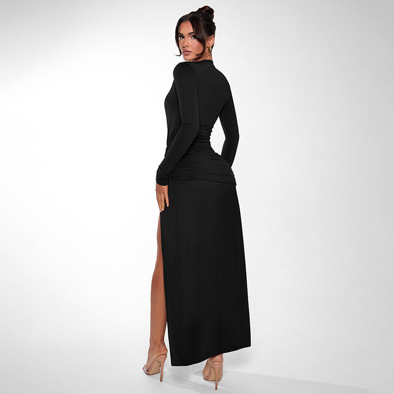Robe maxi élégante pour femmes avec décolleté en V profond et design enveloppant élégant Chic und Stil