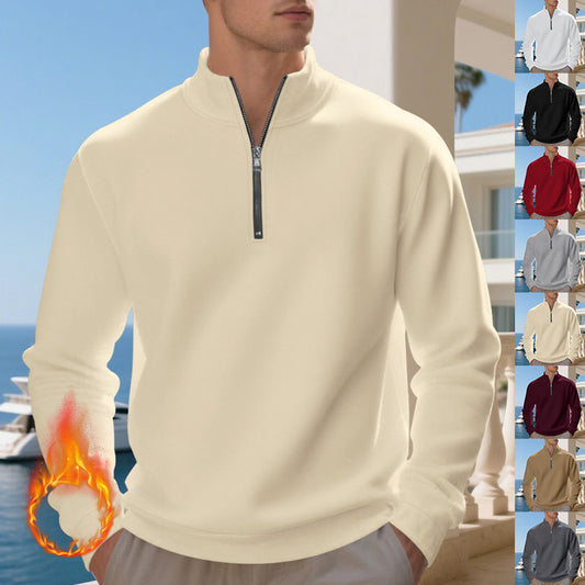 Sporty pullover for men with half-zip and breathable structure Chic und Stil