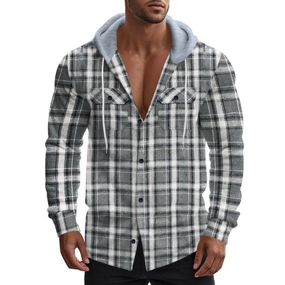 Chemise pour hommes avec capuche et motif à carreaux Chic und Stil