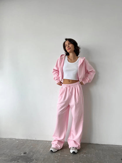 Casual cropped hoodie set for women and relaxing jogger pants Chic und Stil