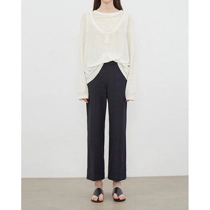 Pantalons larges plissés taille haute pour femmes Chic und Stil 1750846496