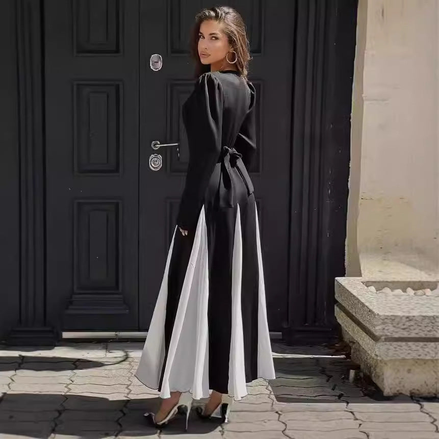 Robes longues élégantes pour femmes à manches bouffantes et à ourlet fluide Chic und Stil