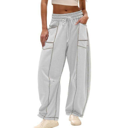 Ladies Comfortable Leisure Pants with Side Pockets Chic and Style