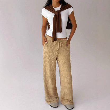 Casual long pants for women with elastic waistband and high-quality structure Chic and Style