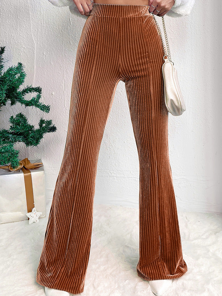 Ladies Bootcut Pants Elegant in High-Quality Velvet Chic and Style