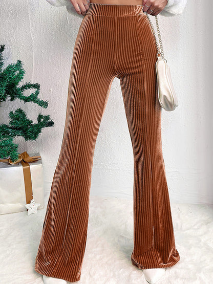 Ladies Bootcut Pants Elegant in High-Quality Velvet Chic and Style