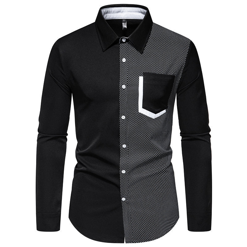 Chemise à manches longues pour hommes avec des éléments de design contrastants et une poche poitrine pratique Chic und Stil