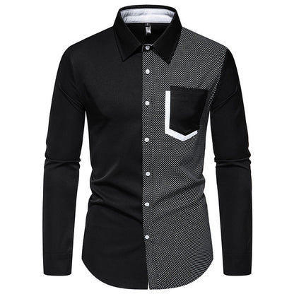 Chemise à manches longues pour hommes avec des éléments de design contrastants et une poche poitrine pratique Chic und Stil