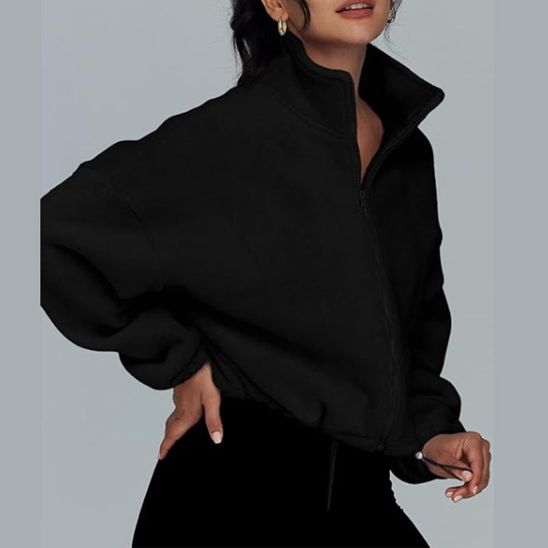 Pull oversized à col haut et fermeture éclair pour dames Chic und Stil