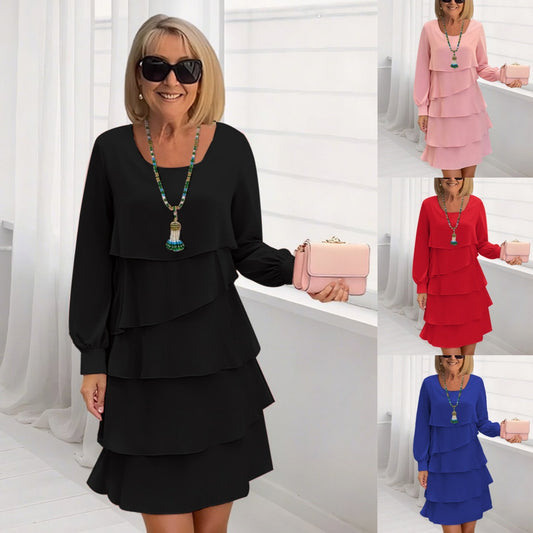 Robe tendance pour femmes avec couches et manches longues Chic und Stil