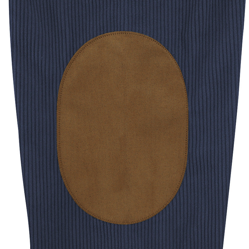 Pull fashion pour hommes avec fermeture éclair et patches de coude contrastants Chic und Stil