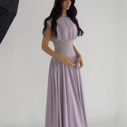 Robe maxi pour dames avec un élégant froncé et des accents féminins Chic und Stil