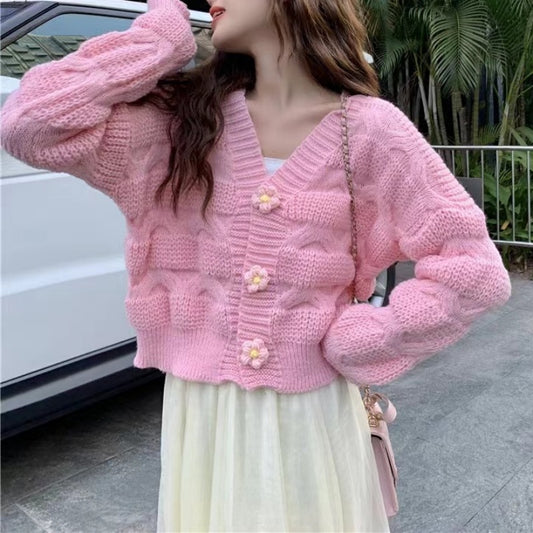 Dame cardigan en tricot confortable avec motif en torsade et détails de boutons Chic und Stil