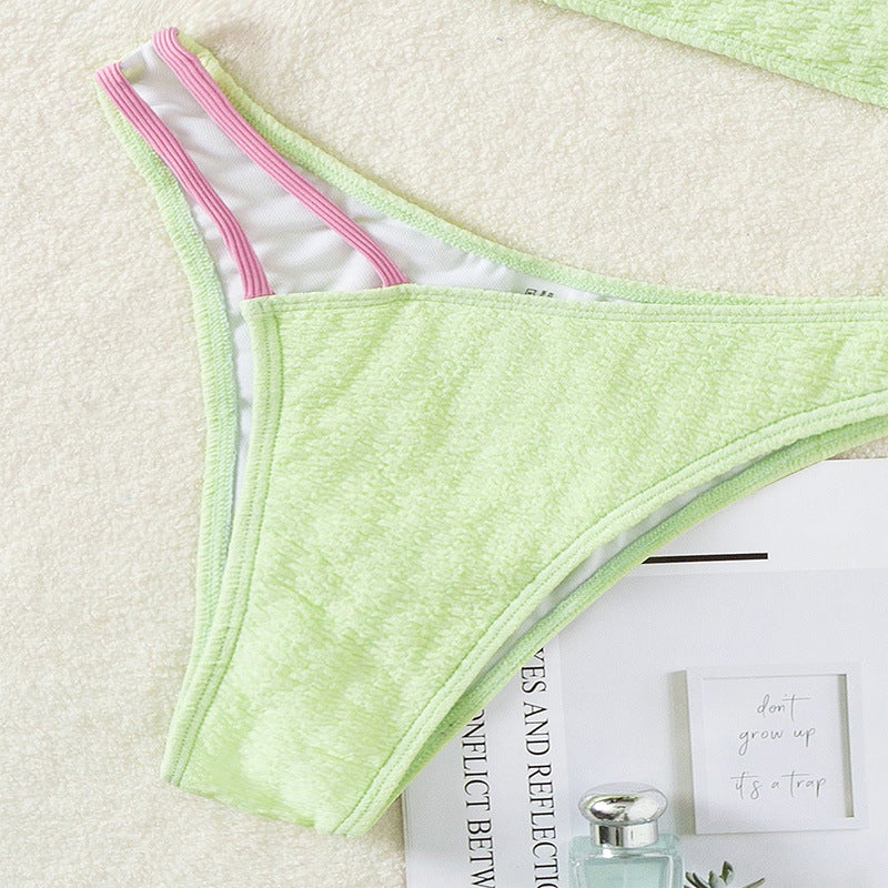 Dames Ensemble de bikini texturé élégant Chic und Stil