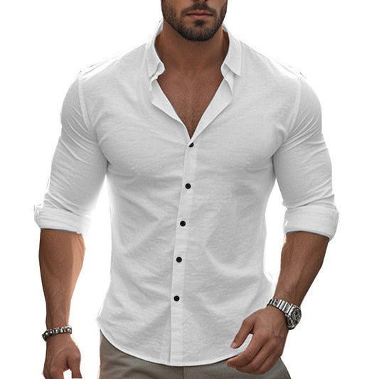Hommes élégante chemise à manches longues avec surface texturée et col à la mode Chic und Stil
