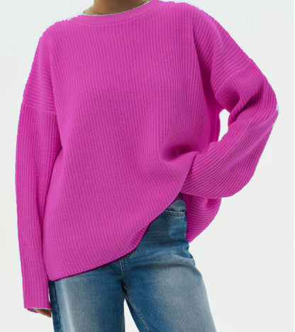 Femmes pull en gros tricot décontracté avec des manches larges et une coupe moderne Chic und Stil