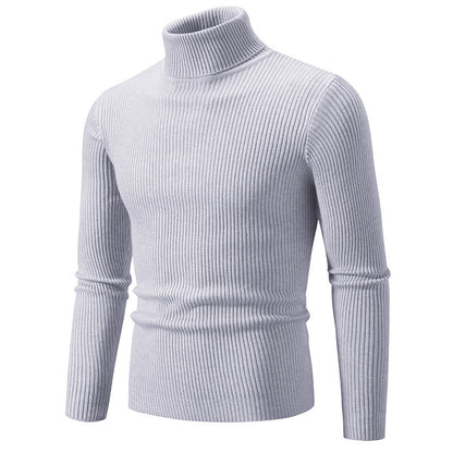 Pullover à col roulé tendance pour hommes avec un design en ribbing fin Chic und Stil
