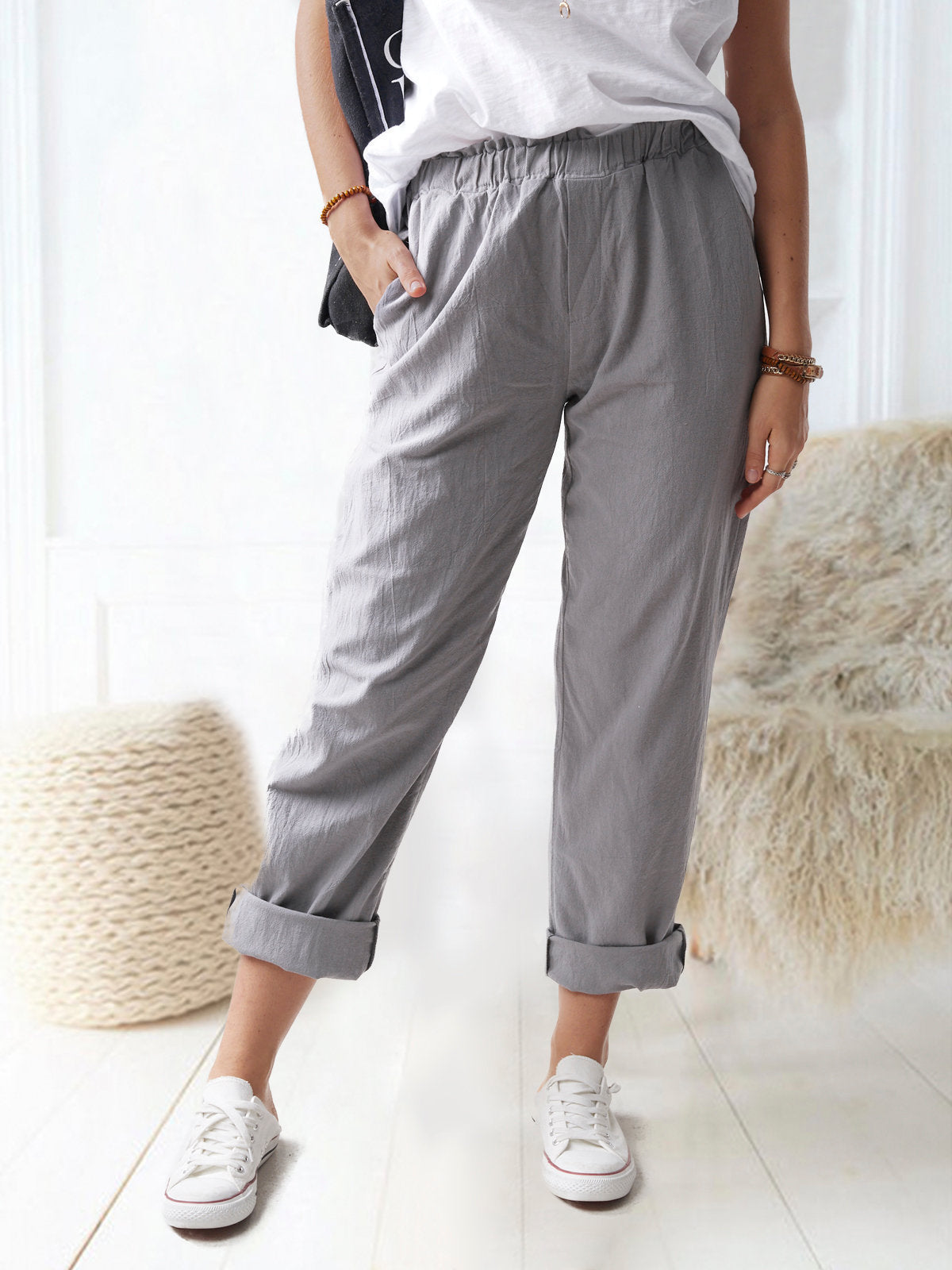 Casual tailored linen pants for women Chic and Style