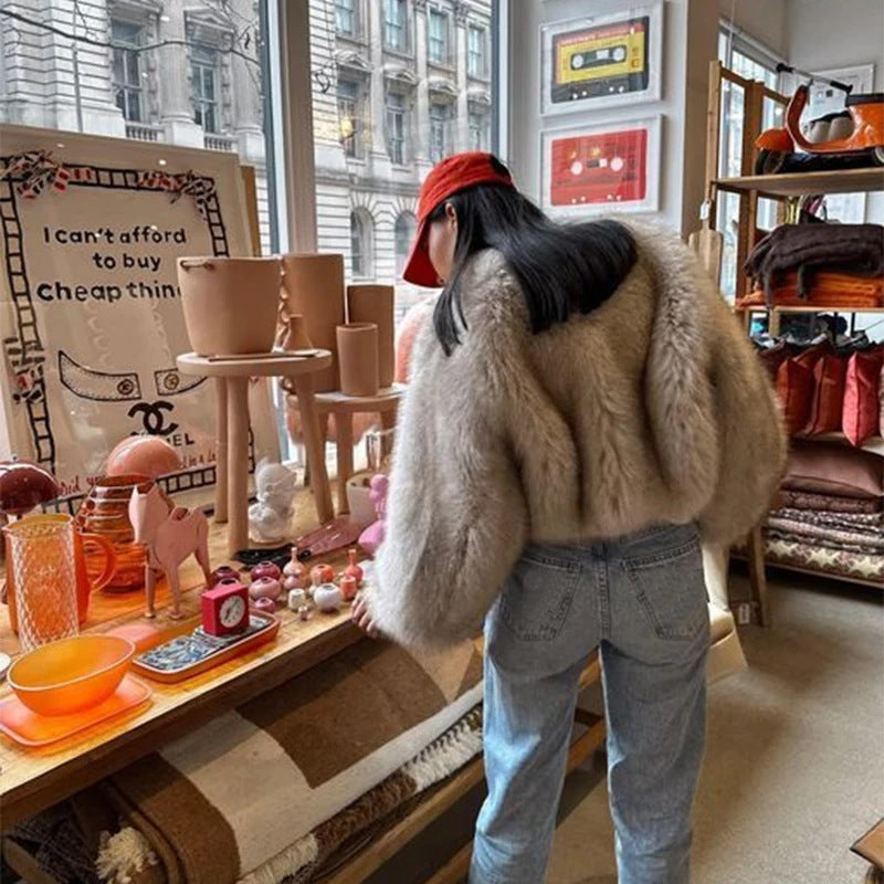 Dames Élégante et stylée veste en fausse fourrure Chic und Stil