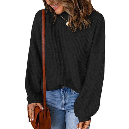 Pull en gros tricot pour femmes avec coupe ample et col montant Chic und Stil