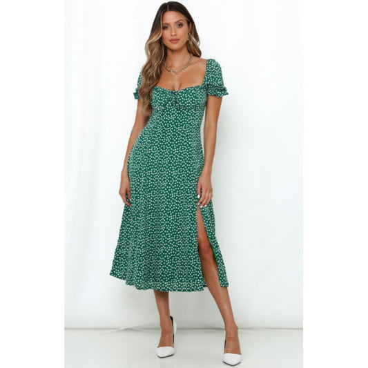 Robe maxi élégante évasée pour femmes avec fentes latérales Chic und Stil