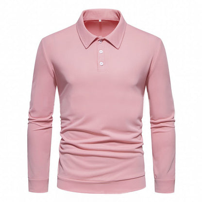 Chemise polo à manches longues pour hommes en tissu respirant avec des détails de boutons modernes Chic und Stil