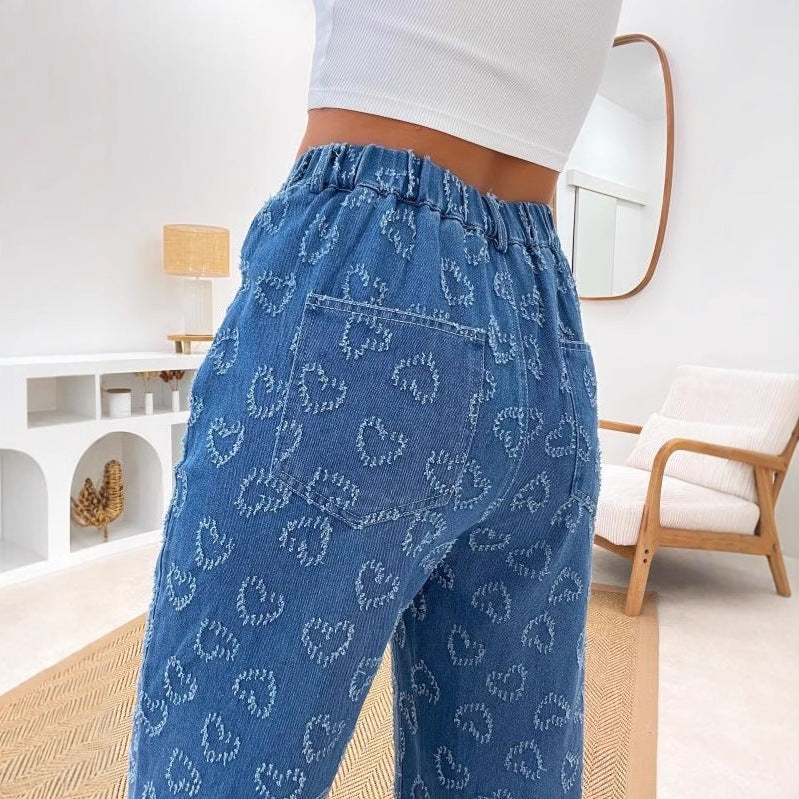 Chic and Style Floral Print Women's Jeans Pants