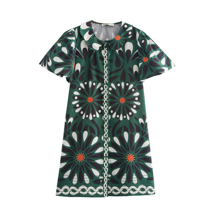 Robe dames avec motif floral et col Chic und Stil