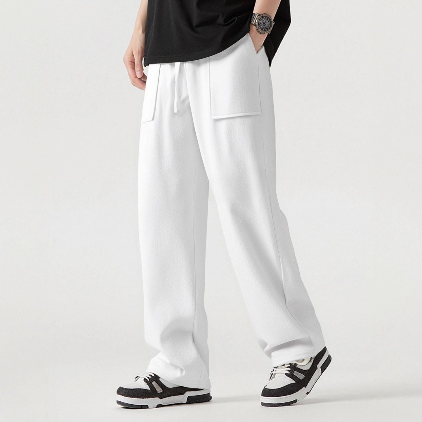 Casual cargo pants for men with practical pockets and elastic waist Chic and Style