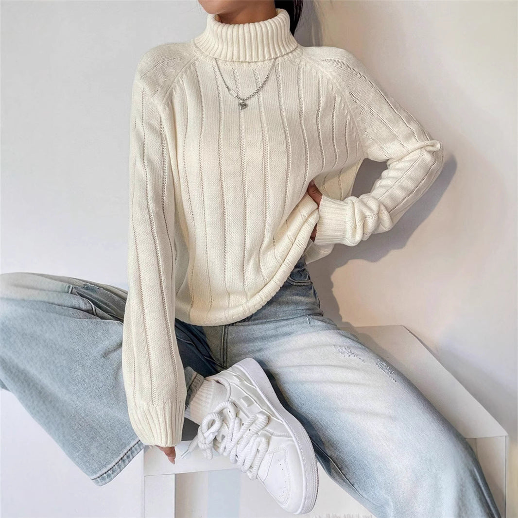 Pull en tricot pour femmes avec col montant Chic und Stil